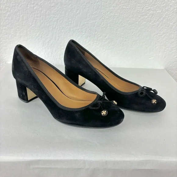 Tory Burch Shoes Tory Burch Laila Black Suede Ballet Slipper